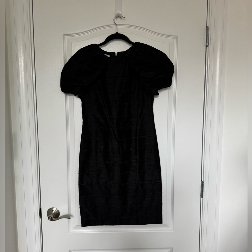 Elegant Black Puff Sleeve Dress